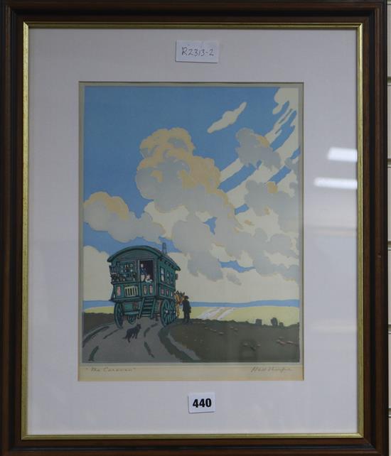 Robert Hall Thorpe, wood engraving, The Caravan 13 x 10in.